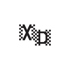 Obraz premium XD Alphabet Design Modern Abstract Bold Initial Pixel Vector Alphabet Logo Monogram