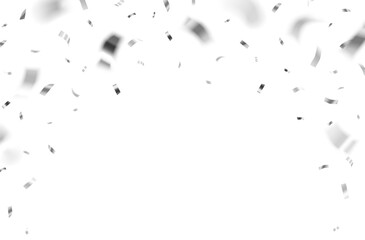 Obraz premium Vector falling silver shiny celebration confetti isolated on white background