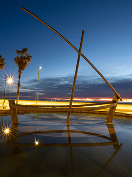 Sunrise on Malvarrosa beach in Valencia (Spain)