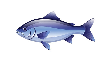 Obraz premium Blue tuna fish illustration isolated on transparent background