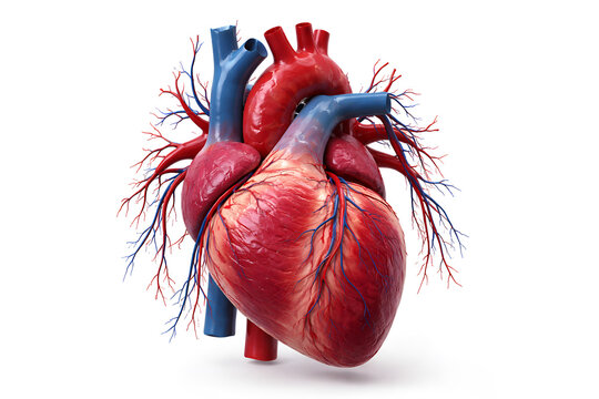3D Human Heart Anatomy with Detailed Blood Vessels