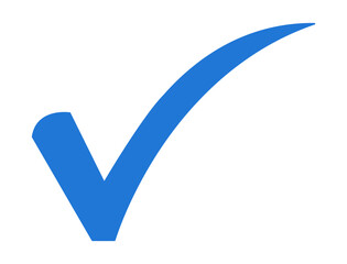 Blue check mark tick approval symbol icon