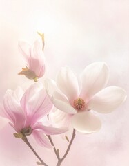 Obraz premium Magnolienblüten in pudrigem Rosé