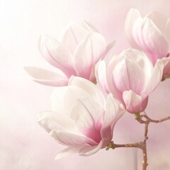 Fototapeta premium Magnolienblüten in pudrigem Rosé