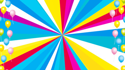 集中線, 効果線, 漫画, 正月, 年賀状, クリスマス, ハロウィン, 背景, カラフル, パーティー, 風船, バルーン, お祝い, イベント, ベクター, イラスト, 誕生日, 装飾, 紙吹雪, デコレーション, 楽しい, バースデー, 明るい, 飾り, 色, カラー, 色彩, 祝う, レインボー, 色とりどり, 