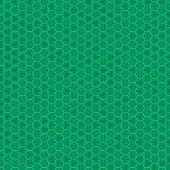 A complex geometric pattern with intertwining lines and circular elements forming an endless grid. Fine colored lines on a dark background.