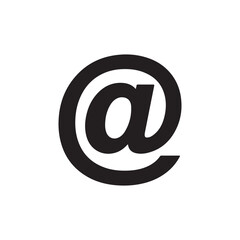 At symbol silhouette vector flat illustration design