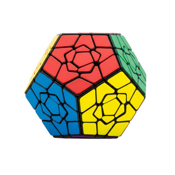 Colorful petal-style Rubik&rsquo;s cube with red, blue, yellow, green faces
