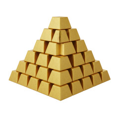 Shiny Gold Bars Stacked in a Pyramid Shape