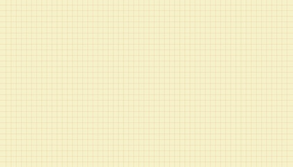 Yellow squared graph paper background texture for mathematics and technical drawing, vector illustration