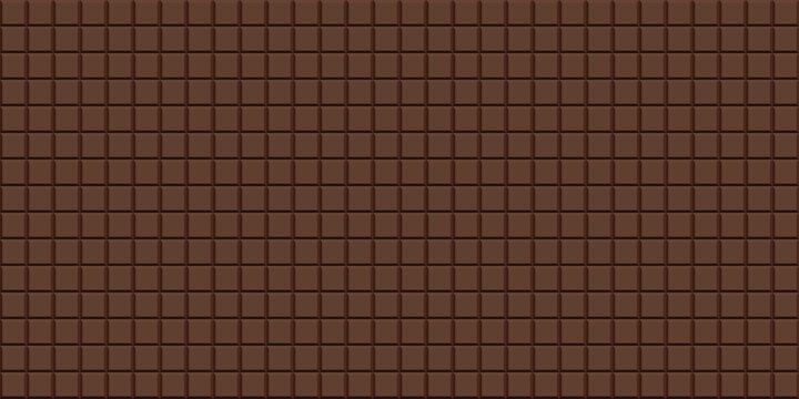 Seamless dark chocolate bar texture pattern with small square pieces sweet food background vector illustration