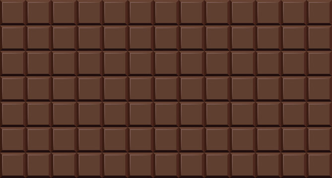 Milk chocolate bar blocks pattern background for dessert and snack packaging design, vector illustration