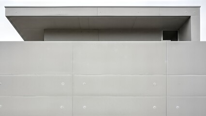Modern Architectural Facade with Clean Lines and Geometric Shapes.