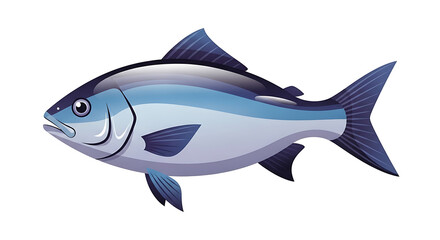 Obraz premium Realistic silver fish illustration swimming isolated on transparent background high quality png cutout
