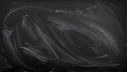 Dark school chalkboard background in anthracite tones featuring fine chalk remains with authentic wiped textures and a realistic dusty surface generative AI