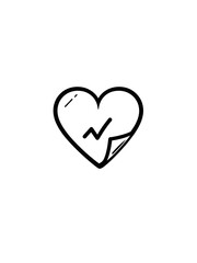 Obraz premium wishlist heart icon with bookmark notch for favorites and saved items, flat stroke icon for apps and websites