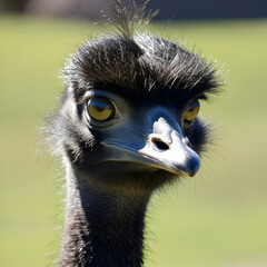 Closeup of wild emu on south coast of Australia