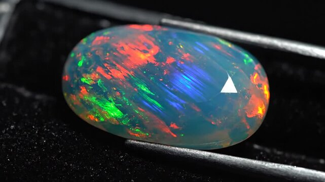 Mexican Opal Gemstone with Vibrant Color Play