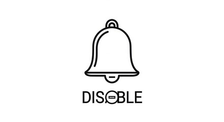 Disable Notification Bell Icon, Mute Sound Symbol, No Alerts Sign, Vector Illustration