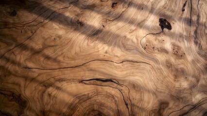 Intricate wood grain texture displaying organic patterns, creating a captivating visual effect. The warm, inviting tones of the wood create a sense of natural beauty and elegance. 