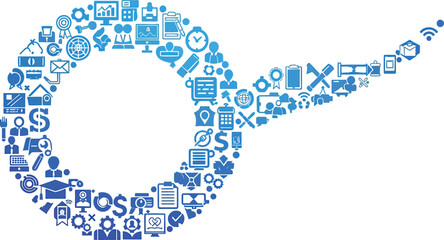 Abstract shape made of business and finance icons