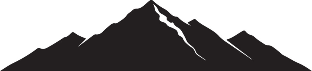 Obraz premium Patagonia Mountain Range Silhouette Vector Illustration