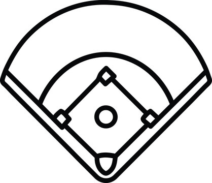 Simple black and white icon representing baseball diamond layout design