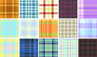 Decorative plaid collection built for skirts. Perfect for layered outfits and contemporary styling. Vector format scales effortlessly.