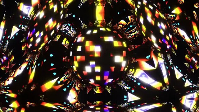 Animation of a spinning disco ball