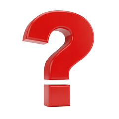 A large red question mark symbol on a white background.
