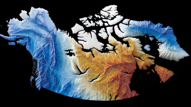Climate-focused Greenland map showing temperature gradients and ice coverage, smooth color transitions, modern scientific visualization, clean layout, environmental awareness and g