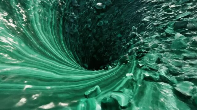 Malachite Stone Swirling Vortex Patterns