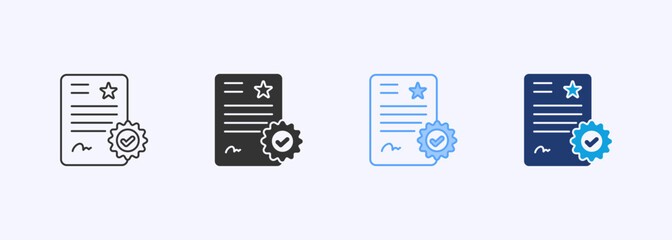 Certificate Icon Set Multistyle Various Collection Element For Design