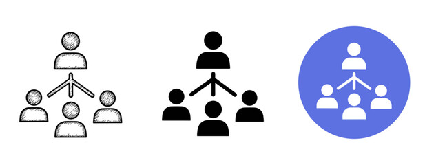 Fototapeta premium Teamwork and collaboration icons set on white background