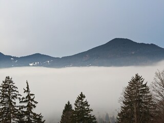 fog over the mountains