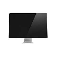 Modern Computer Monitor with Blank Screen on White Background.