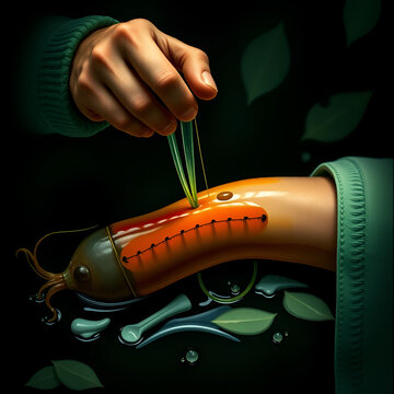 the procedure hirudotherapy, leech therapy