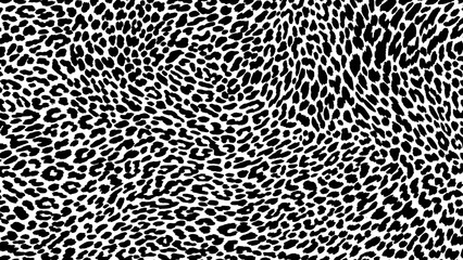 A close-up overhead view of a leopard pattern texture, showcasing intricate animal print design in black and white
