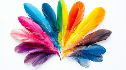 Vibrant Feathers in Radial Arrangement
