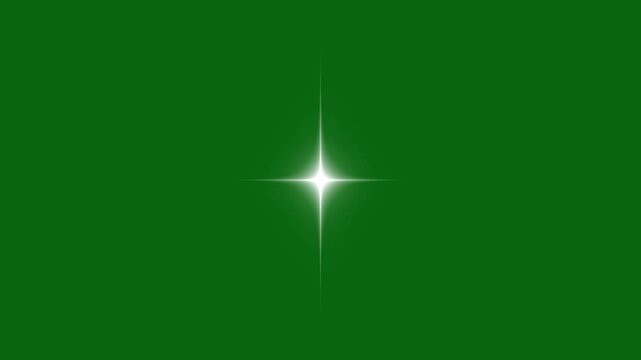 Fairy Sparkle Burst and Glitter Confetti Trail 4K, Twinkling White Cartoon Stars with Smooth Blinking Shine, Flat Vector Starry Sky Overlay on Green Screen Seamless Loop