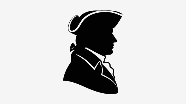 Silhouette of man wearing colonial hat.