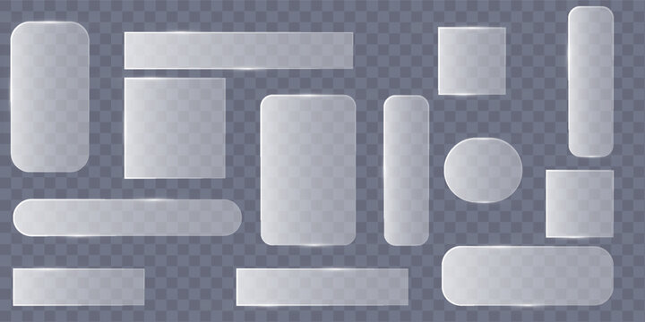 Glassmorphism UI Elements Grey Transparent Set