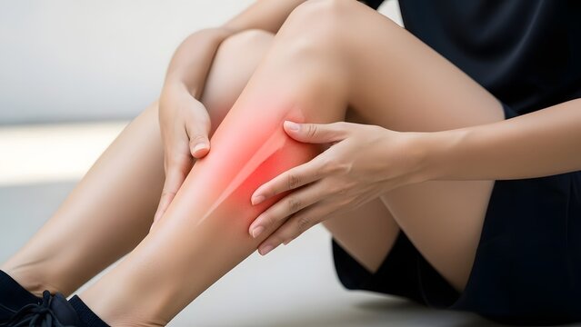 Close Up of Person Holding Shin Showing Shin Splints and Lower Leg Pain