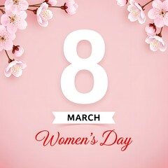 International women's day celebration on march 8th with cherry blossoms
