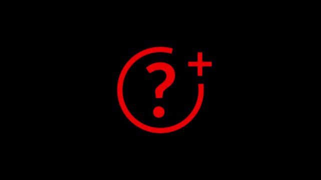 E"A sleek, dual-style Video animation featuring a question mark and a plus sign, masterfully crafted for modern  in transparent background in 4K animation with alpha channel 