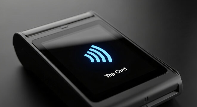 Contactless Payment Terminal Close-Up