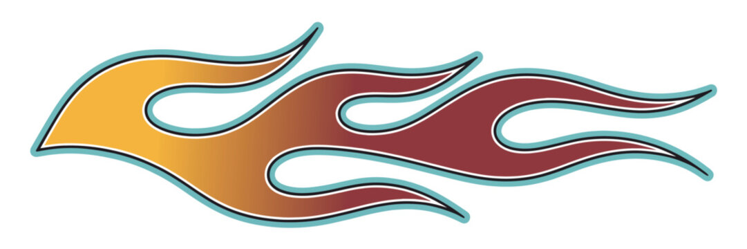 Tribal Hot Rod Fire Flame Vector, Motorcycle and Car Decal Illustration