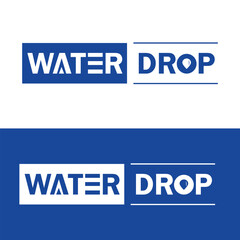 Fototapeta premium Water drop logo design template with typography elements