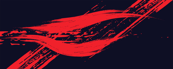 black red dragon decal brush fire volcano lava sakura Asia Japan anime style illustration sporty background banner style vector illustration and modern. © Yanto