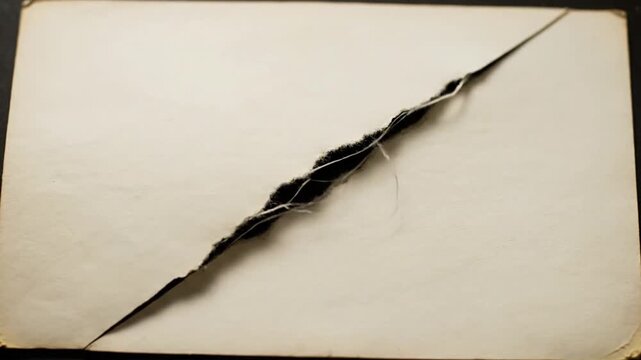 Vintage torn paper texture background with ragged edge and dark center effect